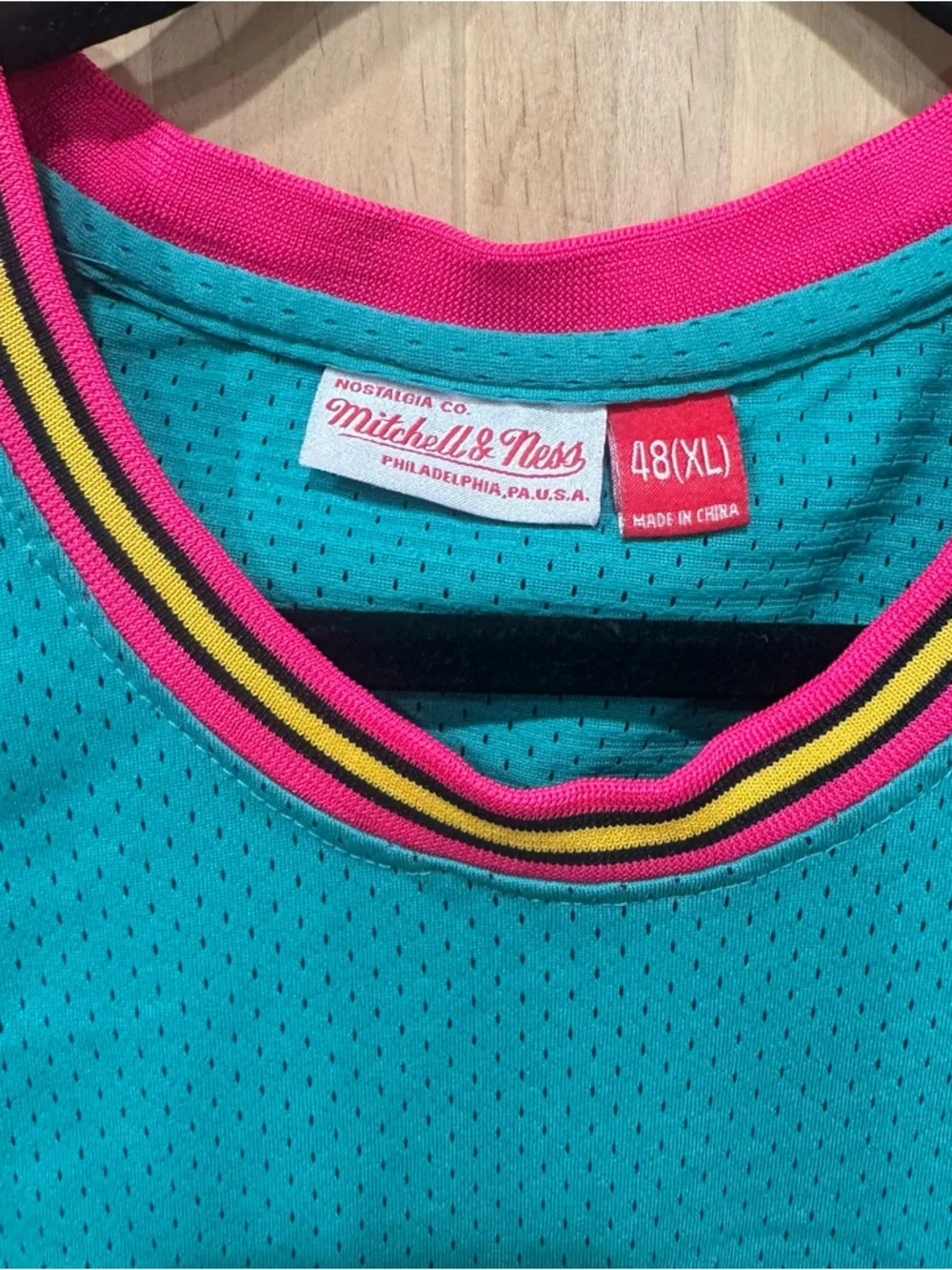 Mitchell & Ness Teal and Pink 'Duncan 21' Men’s Jersey